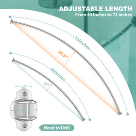 Mcrbeay curved shower rod adjustable length supports various enclosures.
