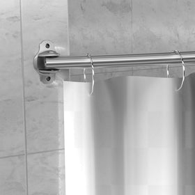 Mcrbeay curved shower rod easy installation with two-piece design.
