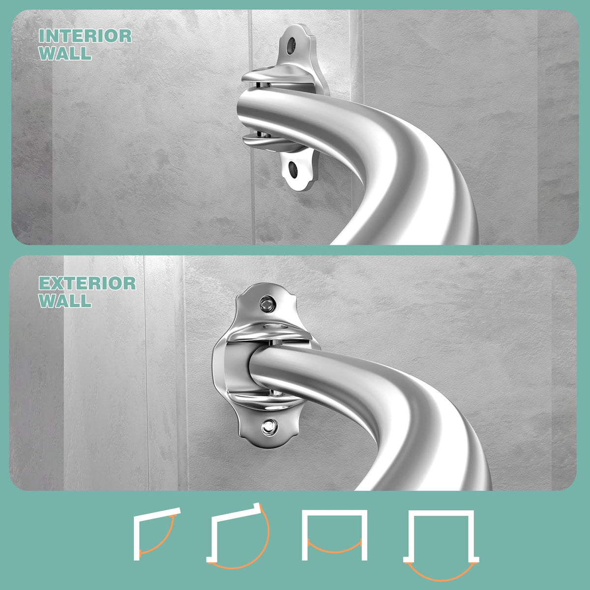 Mcrbeay curved shower rod rust resistance ensures lasting performance.