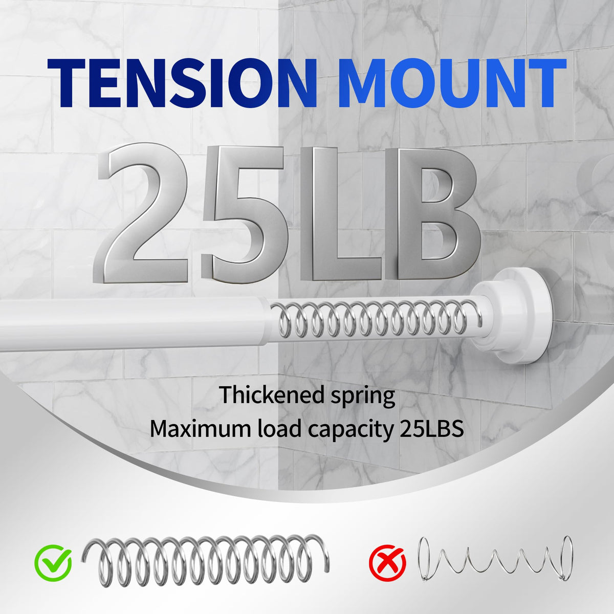 Mcrbeay non-slip base keeps the rod secure on various wall surfaces