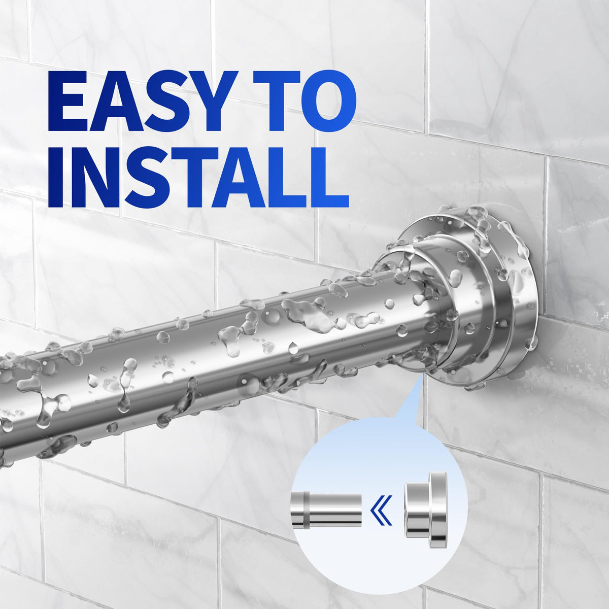 Mcrbeay shower rod adjustable length from 28 to 102 inches fits diverse spaces
