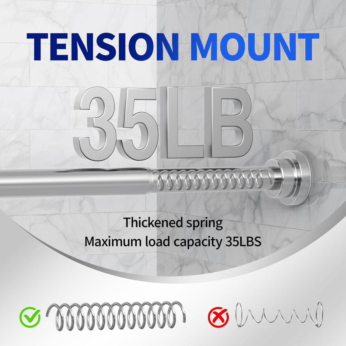 Mcrbeay shower rod 1 cm connectors enhance stability and weight distribution