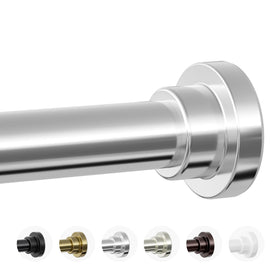 Mcrbeay shower rod heavy duty 1 inch tube supports curtains securely