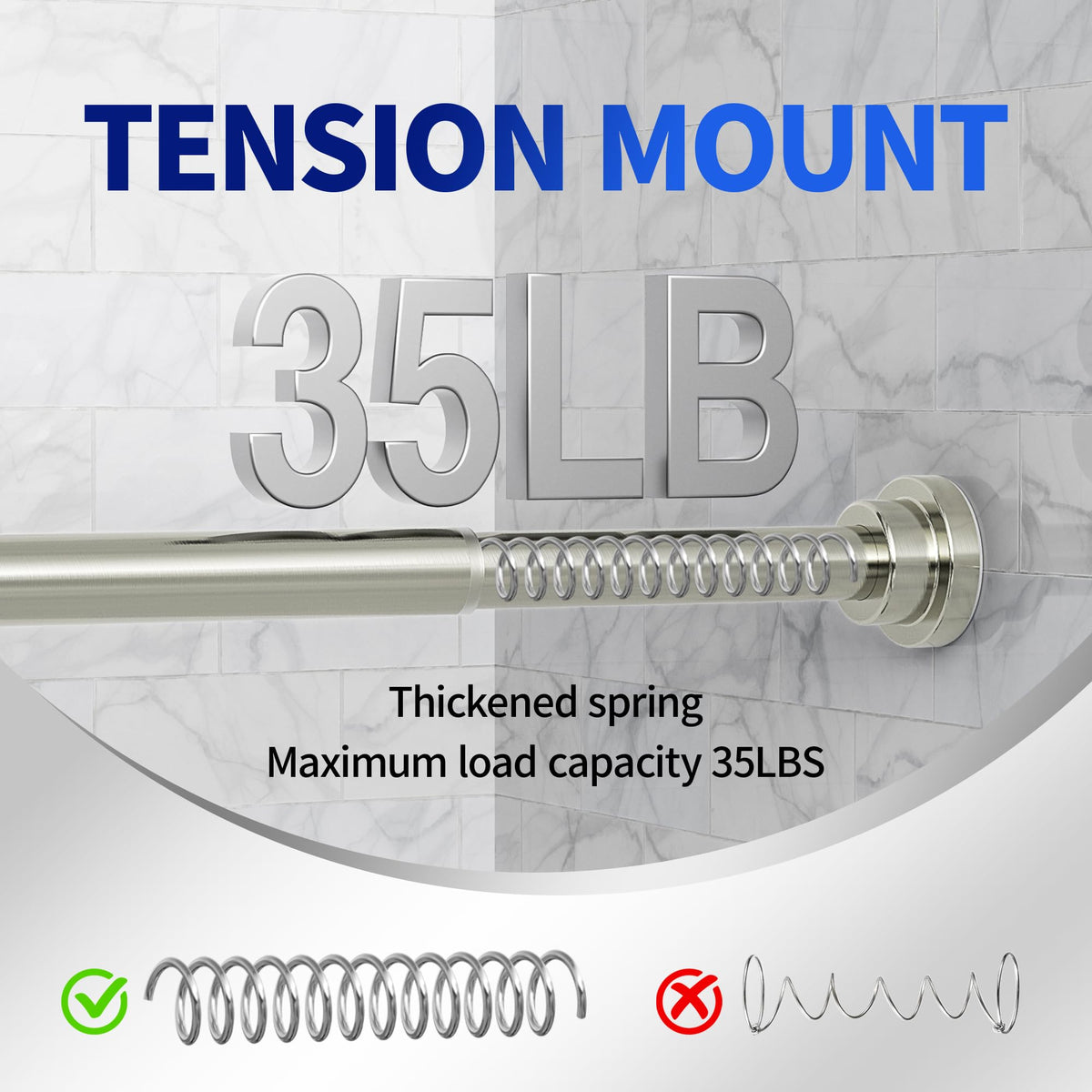 Mcrbeay adjustable rod length from 28 to 74 inches.
