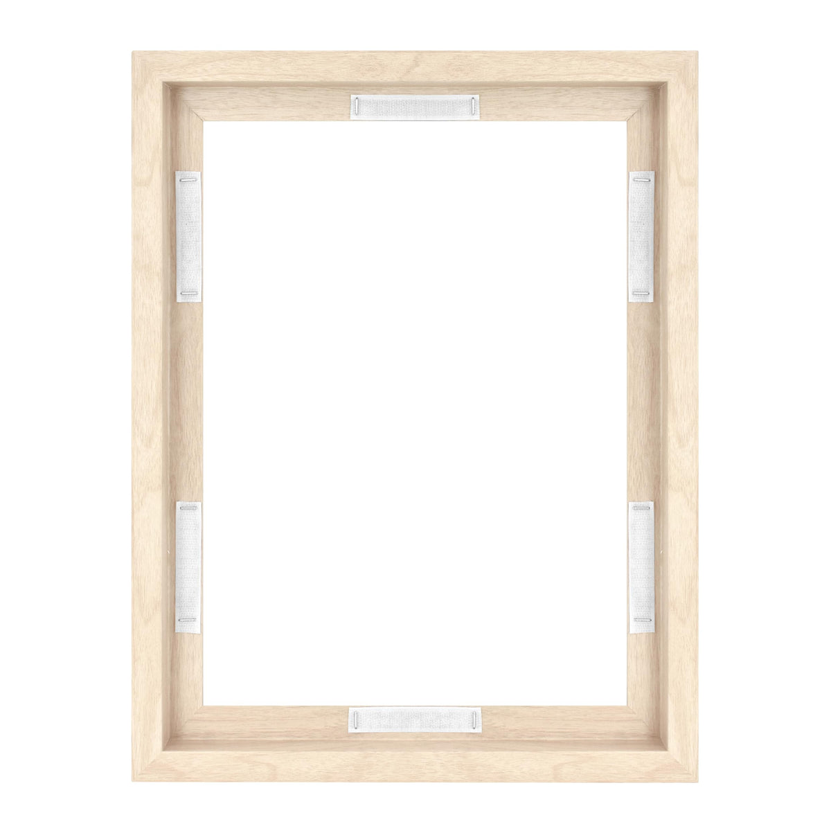 MCS canvas float frame 12x16 front view with natural woodgrain for gallery-ready canvases.