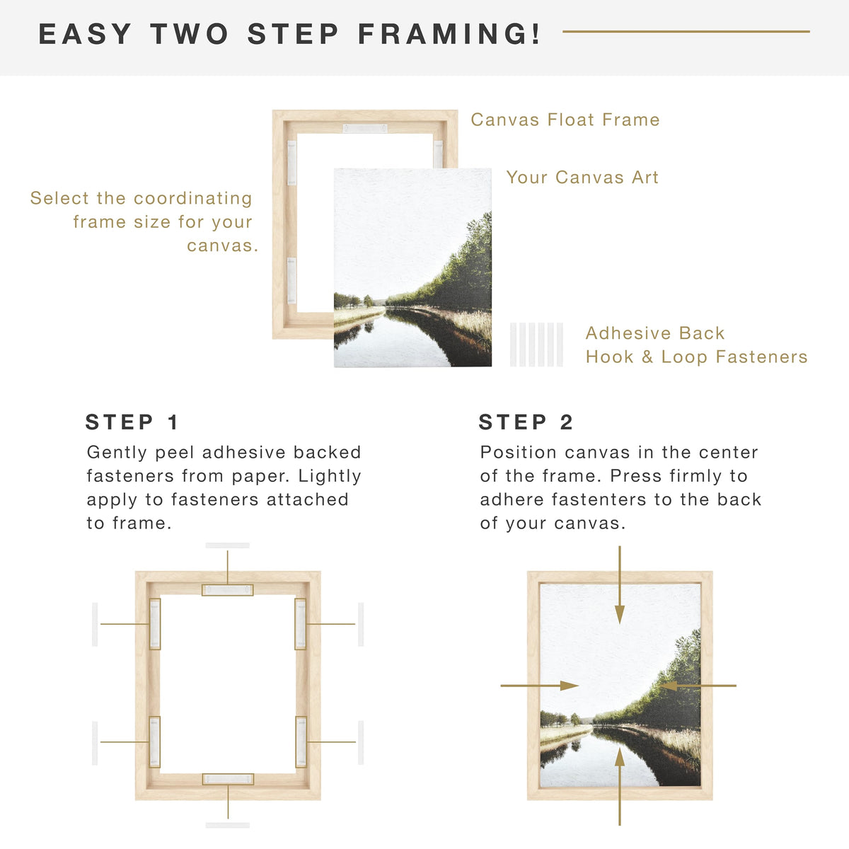 MCS canvas float frame 12x16 sawtooth hangers for versatile wall hanging.