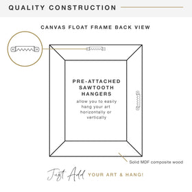 MCS canvas float frame 12x16 vertical and horizontal display example.