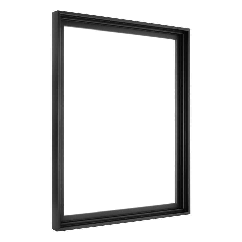 MCS canvas float frame 16x20 on wall with black finish for gallery-ready display