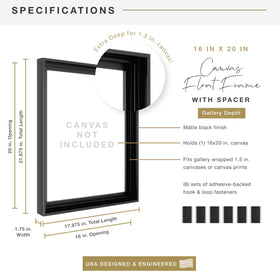 MCS Canvas Float Frame depth detail emphasizes the floating canvas effect.