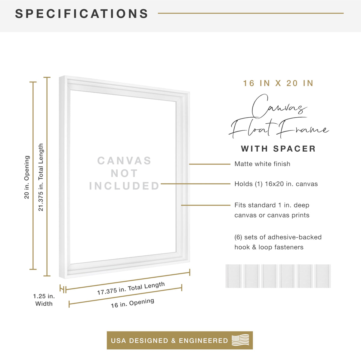 MCS Canvas Float Frame ready to hang with sawtooth hanger for vertical or horizontal display