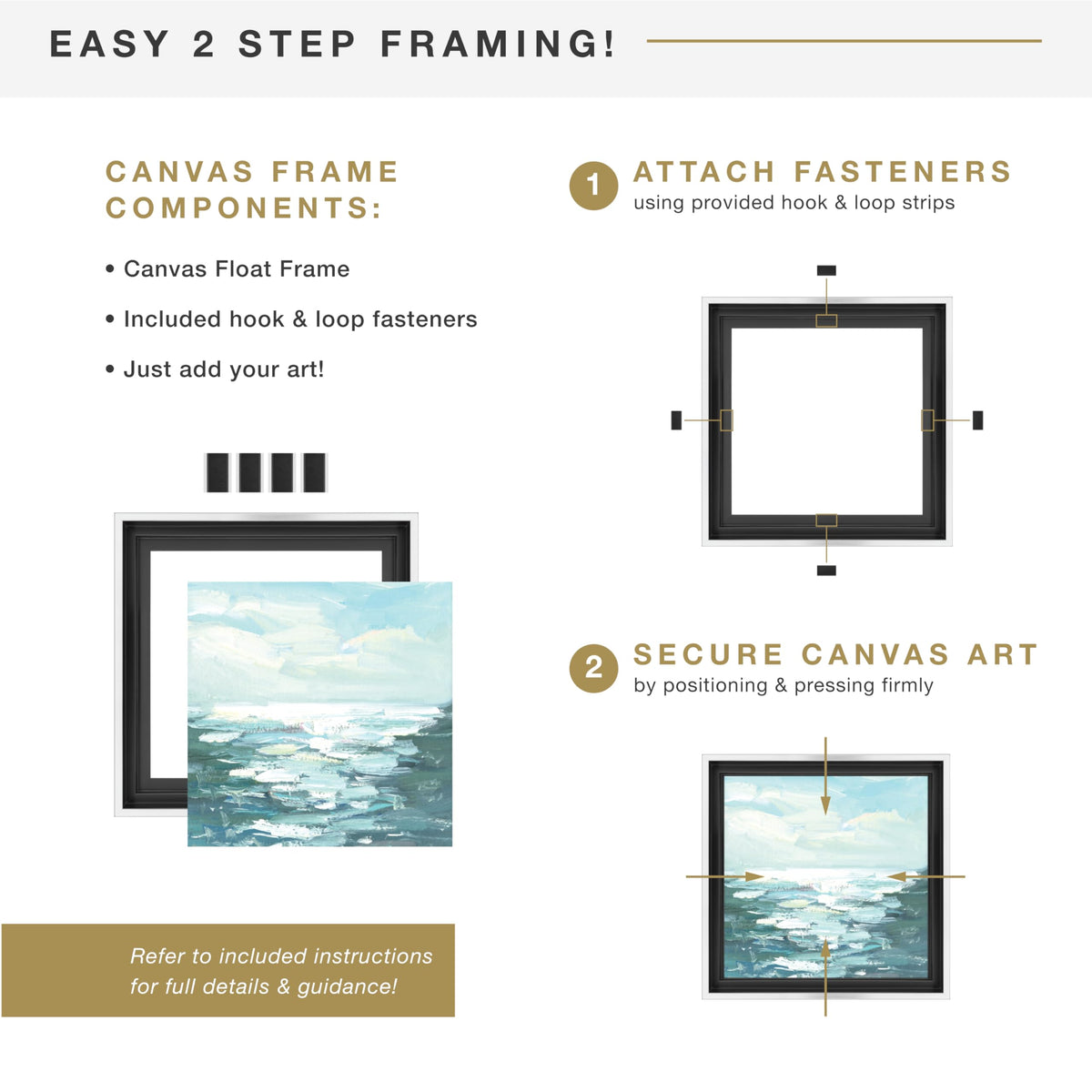 MCS canvas float frame 18x24 horizontal-hang view for flexible wall layouts.