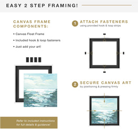MCS canvas float frame 18x24 horizontal-hang view for flexible wall layouts.