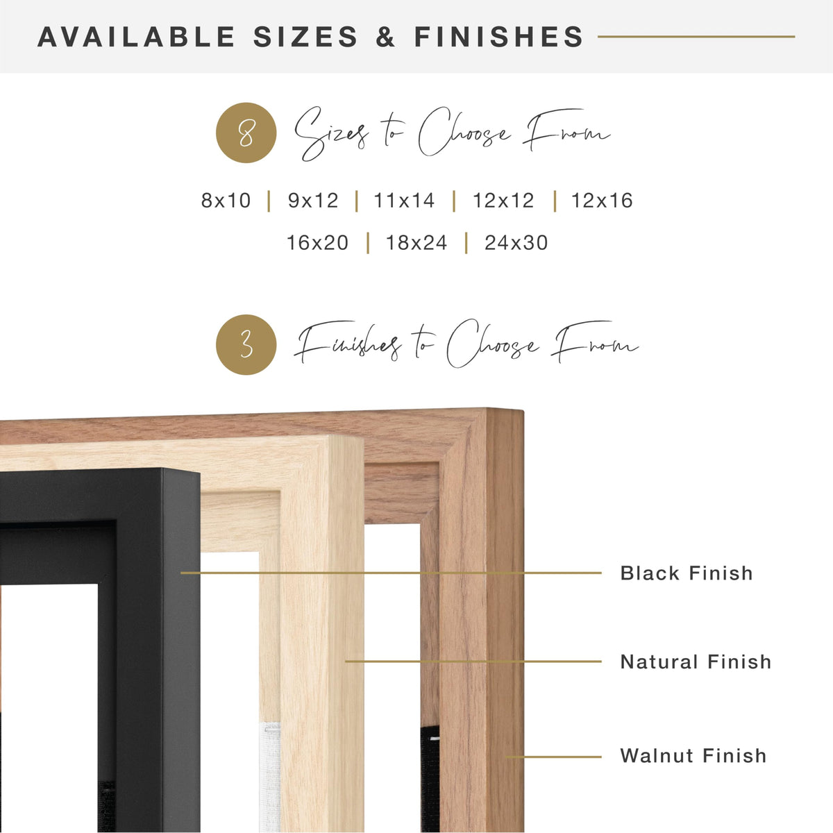 Black woodgrain finish on the MCS frame complements modern and traditional interiors.