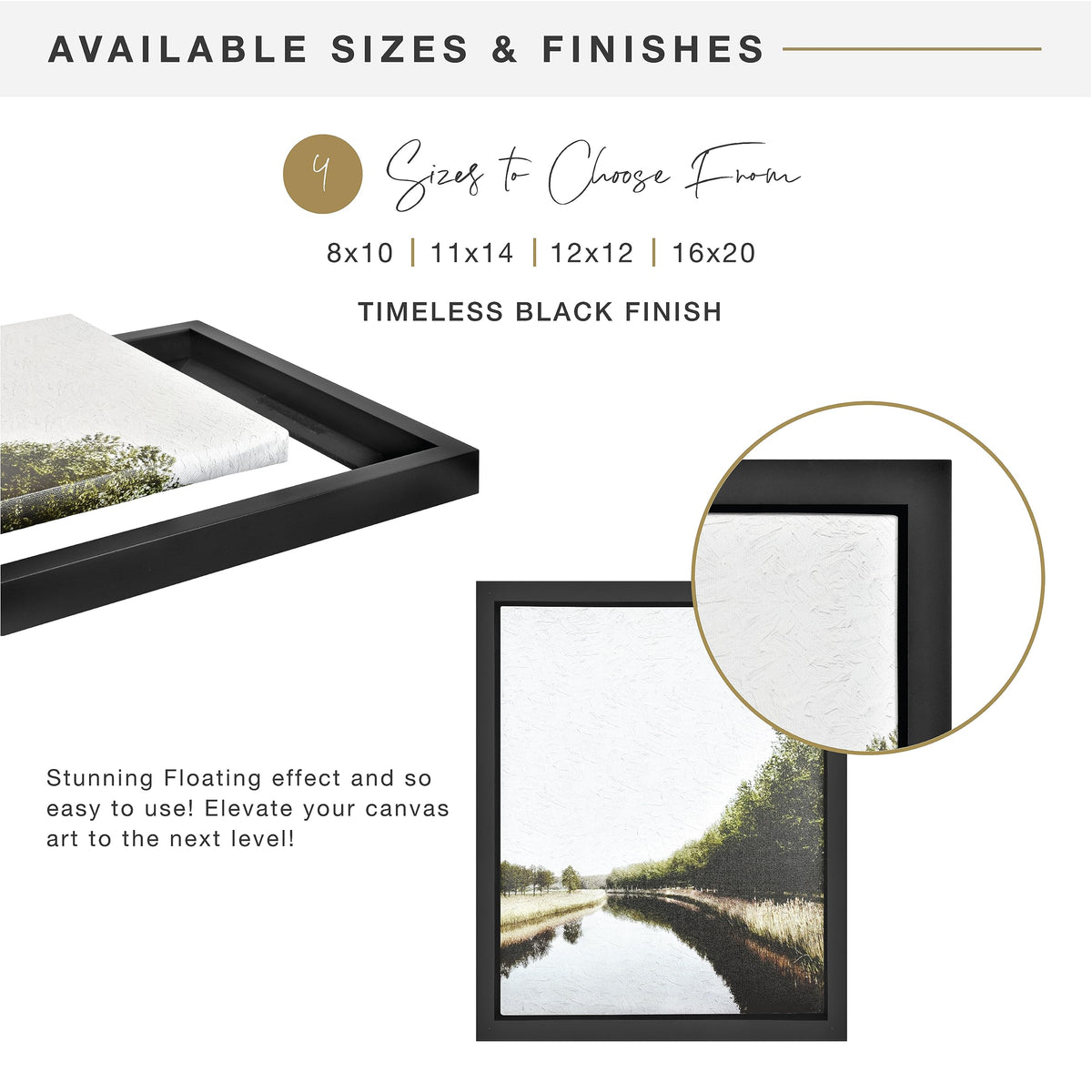 MCS Canvas Float Frames 11x14 ensures a clean, professional-looking display.