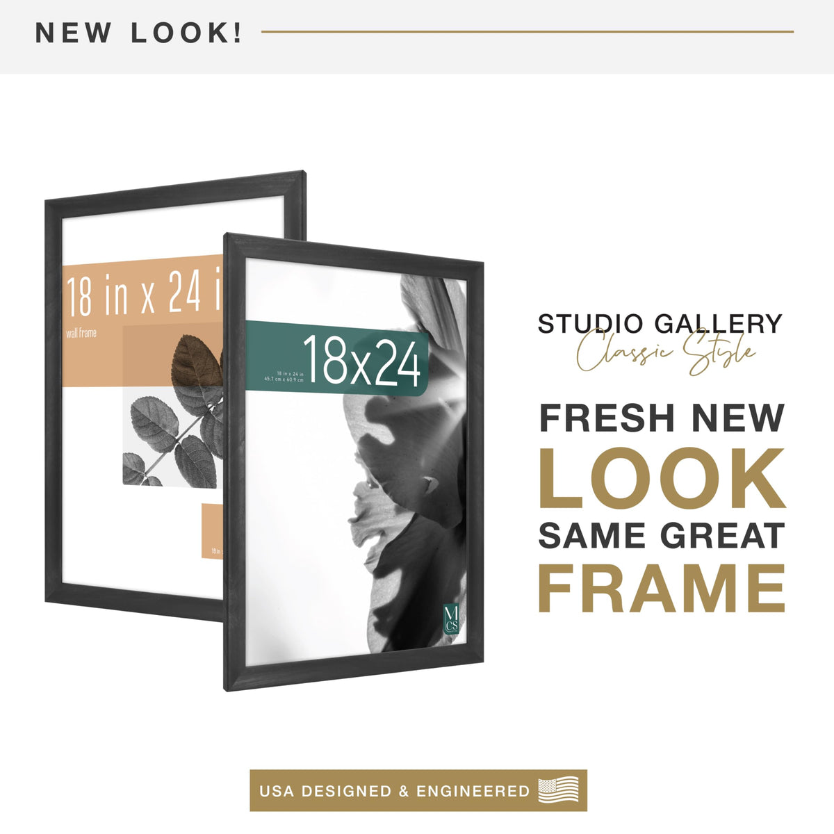 MCS Classic Studio frame back shows easy turn buttons and sawtooth hangers