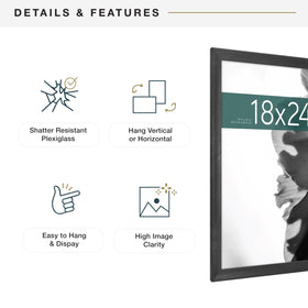 MCS Classic Studio frame detail shows durable MDF construction and timeless black woodgrain