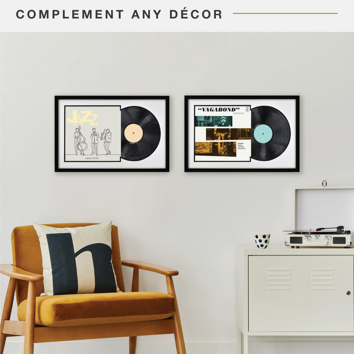 MCS Double Groove Frame bevel mat detail highlights cover and record elegantly.