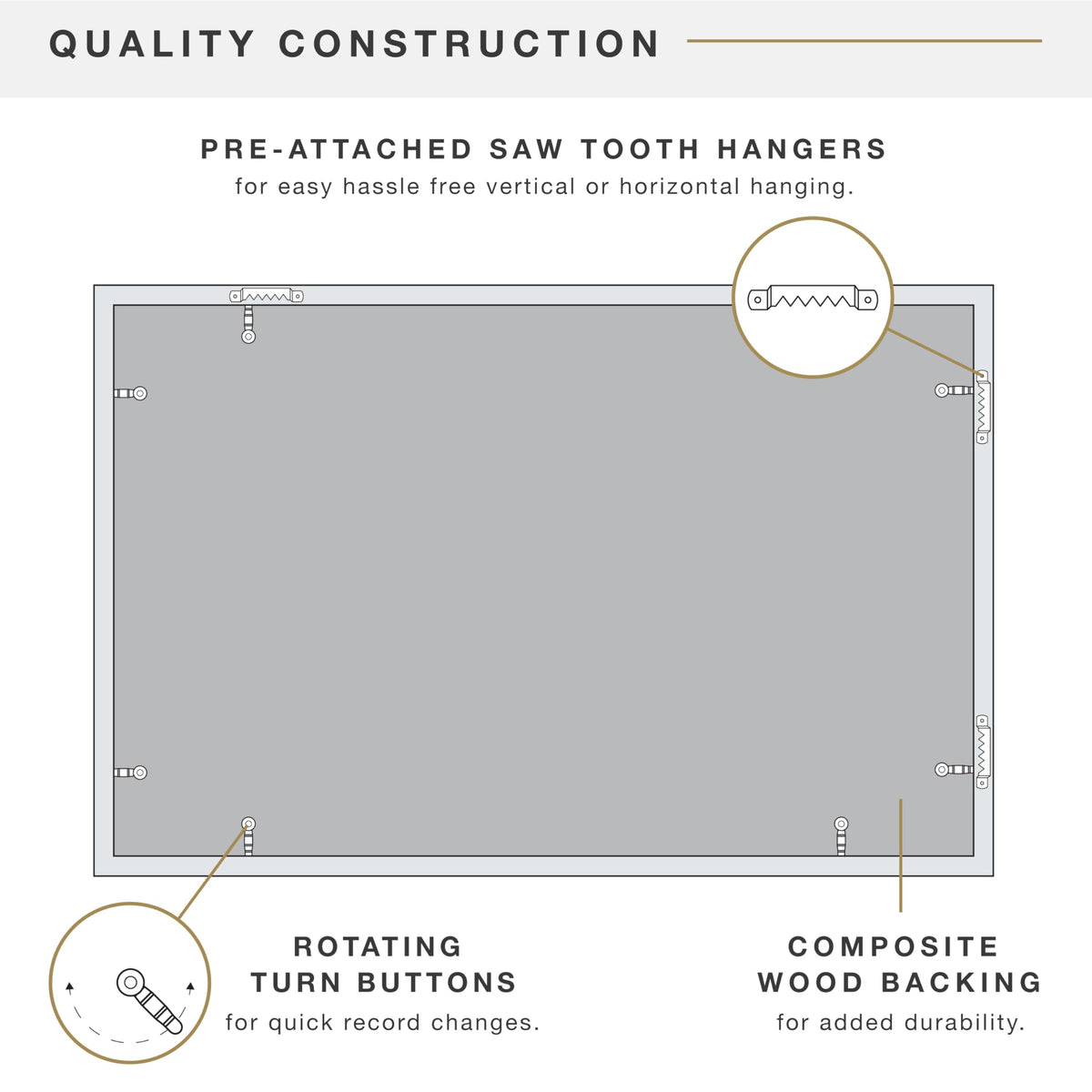 MCS pre-attached hangers offer vertical or horizontal wall mounting.