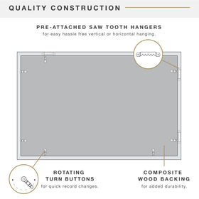 MCS pre-attached hangers offer vertical or horizontal wall mounting.