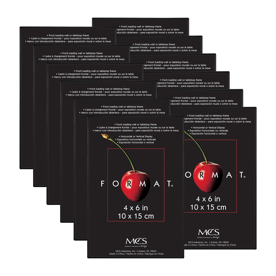 MCS Format 4x6 black frame with sleek profile for modern wall displays.
