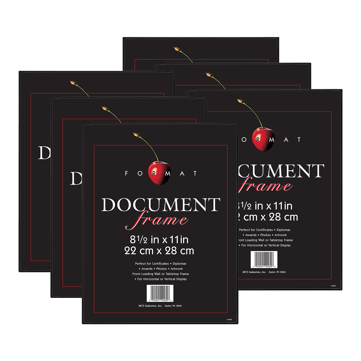 MCS Format 8.5x11 diploma frame front-loading design for quick certificate swaps