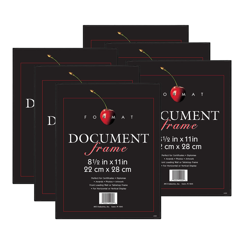 MCS Format 8.5x11 diploma frame front-loading design for quick certificate swaps