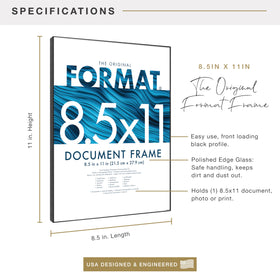 MCS Format black frame close-up shows polished-edge glass protecting prints