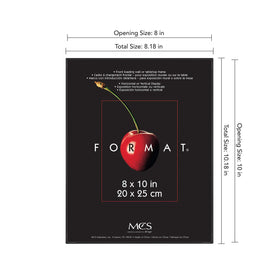 MCS Format 8x10 frame glass front closeup showing polished edge protection