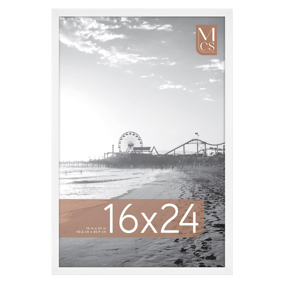 MCS Foundation 16x24 frame front view in white, ideal for posters and art prints.