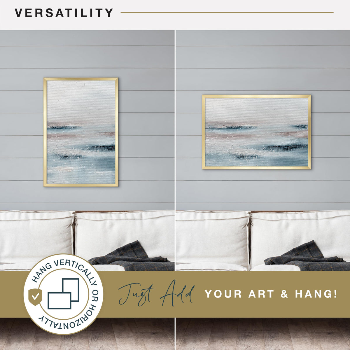 Mix and match sizes and finishes for a custom gallery.