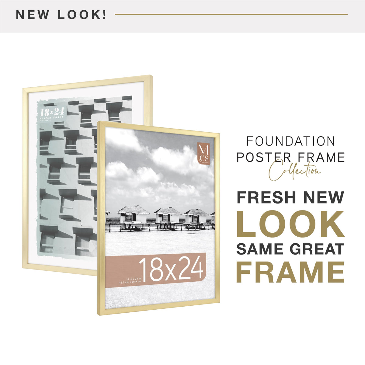 MCS Foundation frame profile showing a sleek 0.75 inch width and 0.8 inch depth