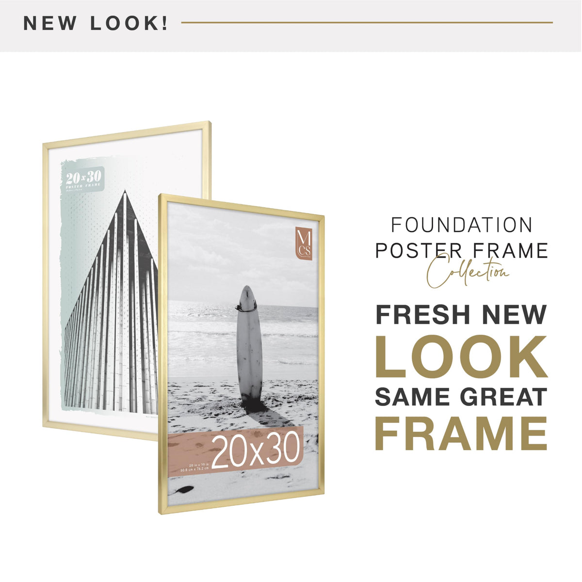 MCS Foundation 20x30 brass frame shows durable plexi panel and dust protection.