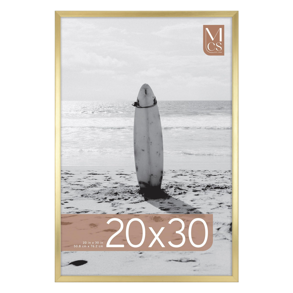 MCS Foundation brass frame with plexi front protecting posters while stylishly displaying art.