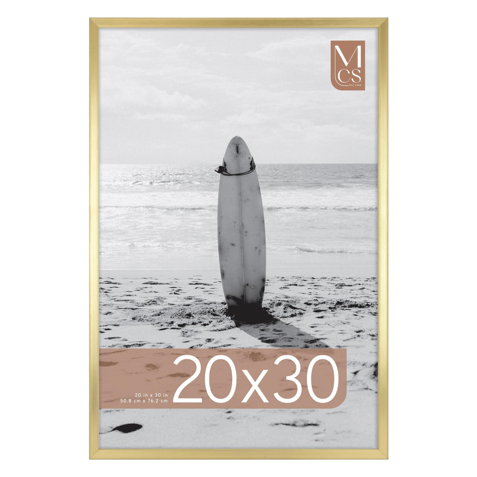 MCS Foundation brass frame with plexi front protecting posters while stylishly displaying art.