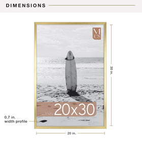 MCS Foundation brass finish offers contemporary styling for posters and prints.
