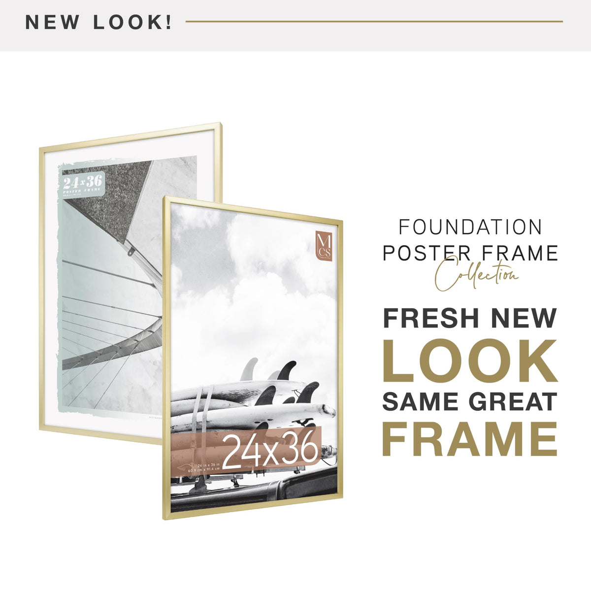 MCS Foundation brass finish wall frame showcasing contemporary decor appeal.