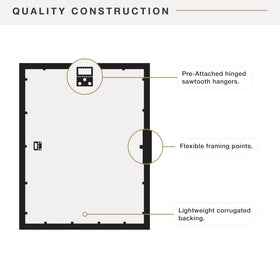 MCS Foundation gallery wall setup shows brass frames harmonizing decor.