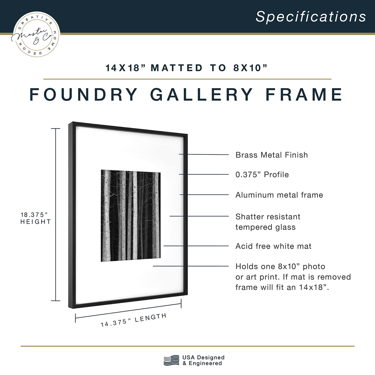 MCS Foundry metal frame with tempered glass front protecting artwork.
