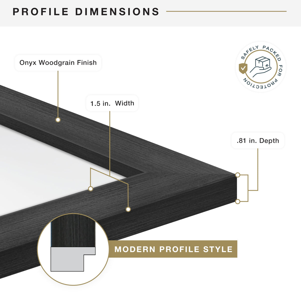 MCS 18x24 wall decor frame onyx finish in interior setting