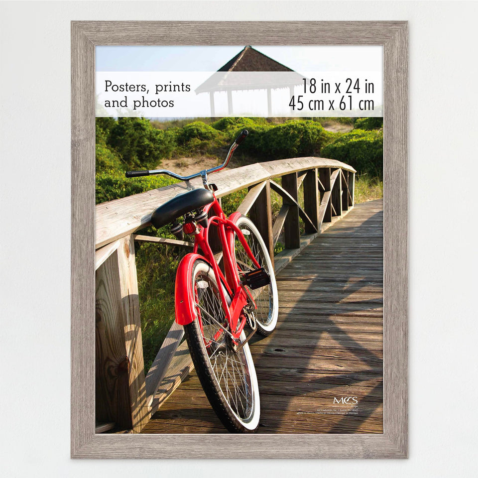MCS Museum Frame 18x24 barnwood front showcases art with classic style