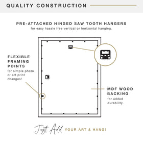 MCS Museum Frame with two sawtooth hangers for easy mounting