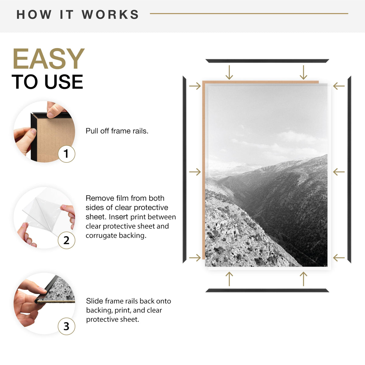 MCS Original Poster Frame 20x28 vertical and horizontal display options