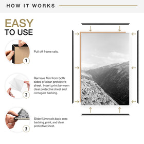 MCS 24x36 black wall gallery setup for photo displays