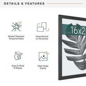 Sturdy backboard and hardware for secure 16x20 display by MCS Studio Gallery