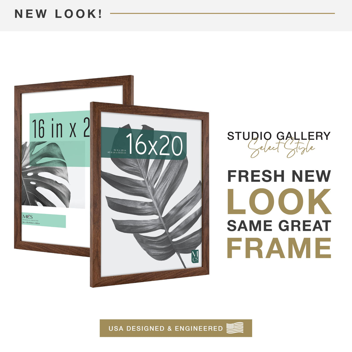 MCS Studio Gallery 16x20 frame back view showing easy slide-in back for quick photo changes.
