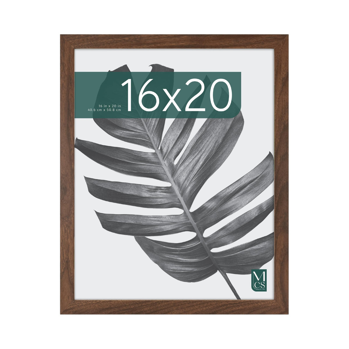 MCS Studio Gallery 16x20 frame front view highlighting walnut woodgrain finish for classic display.