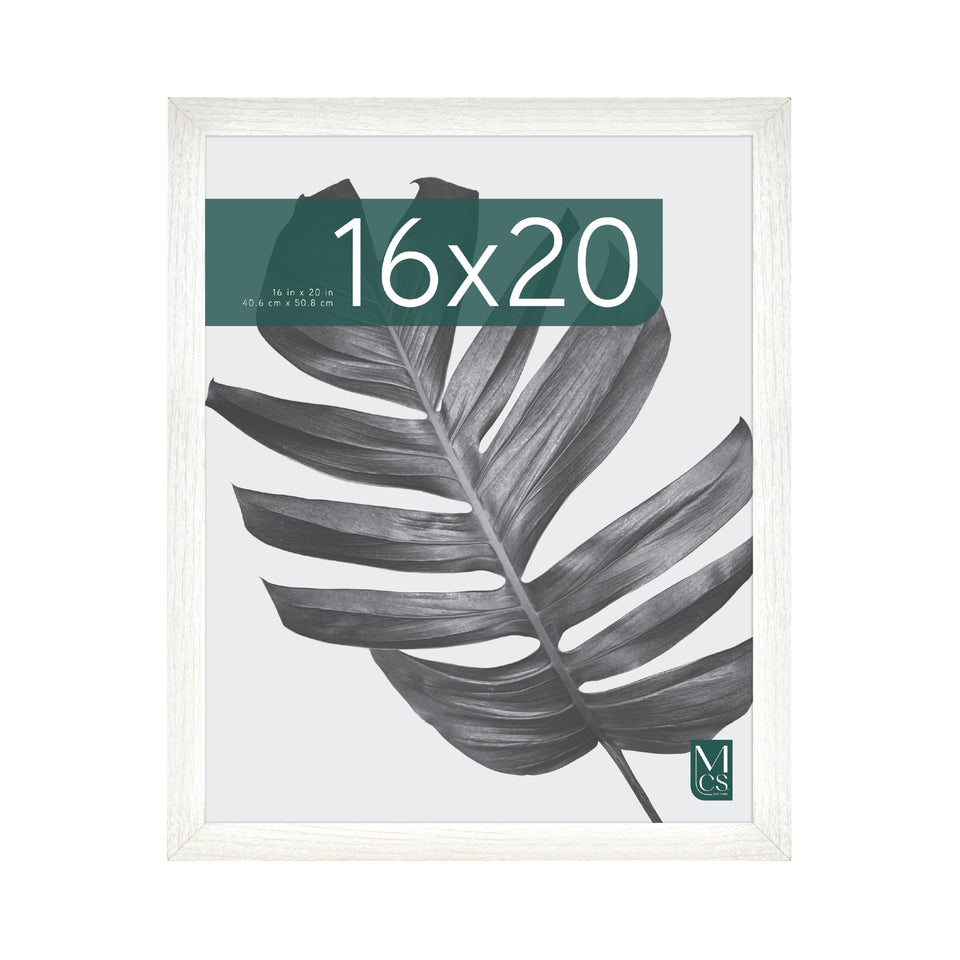 MCS Studio Gallery 16x20 poster frame front view with white woodgrain finish