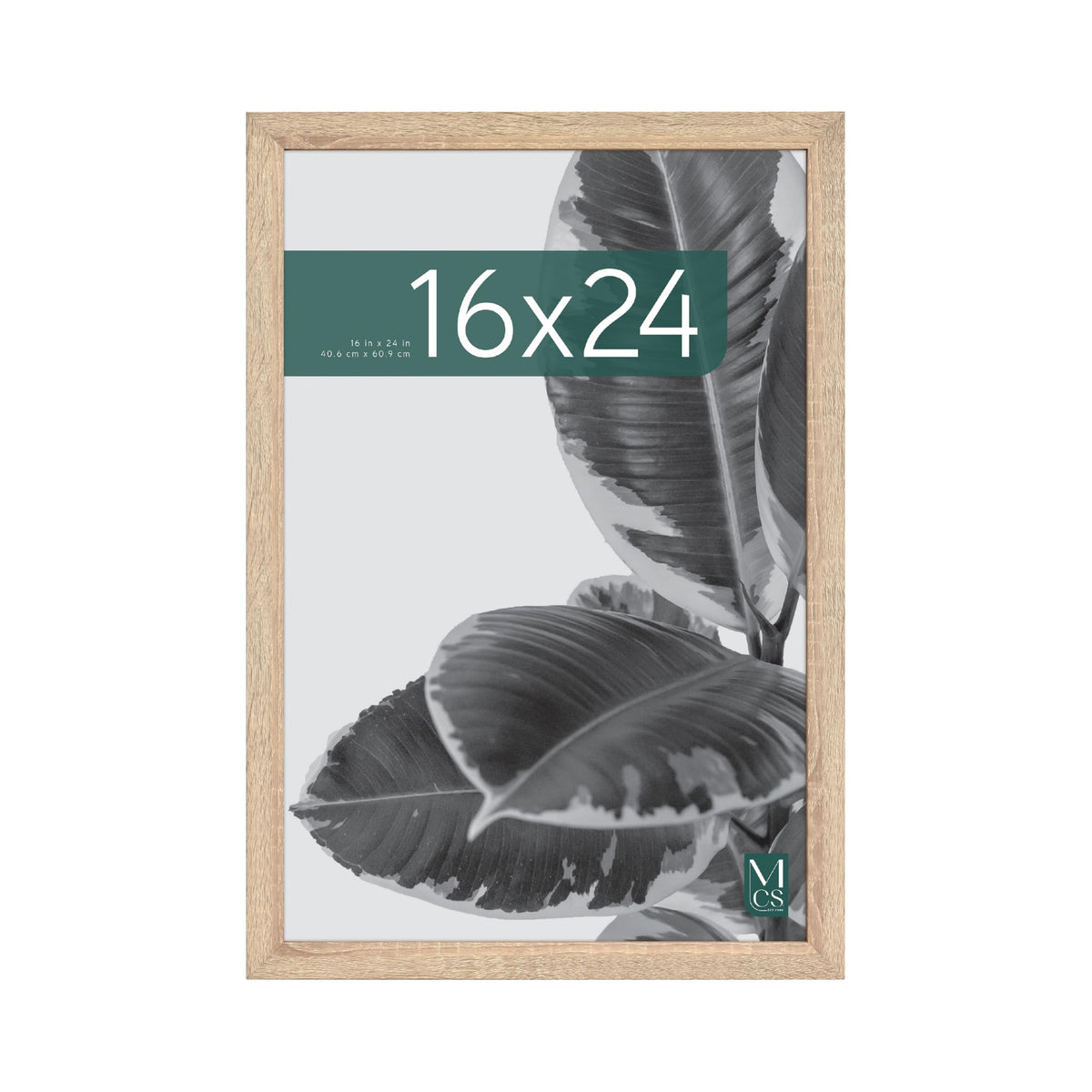MCS Studio Gallery frame with natural woodgrain finish showcasing a 16x24 poster for a classic wall display.