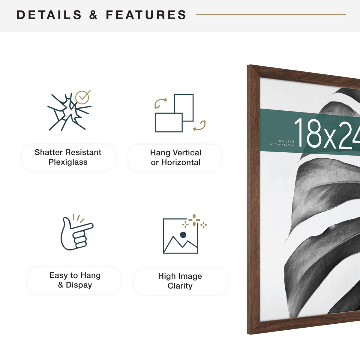 Horizontal hanging option shown for gallery wall ideas.