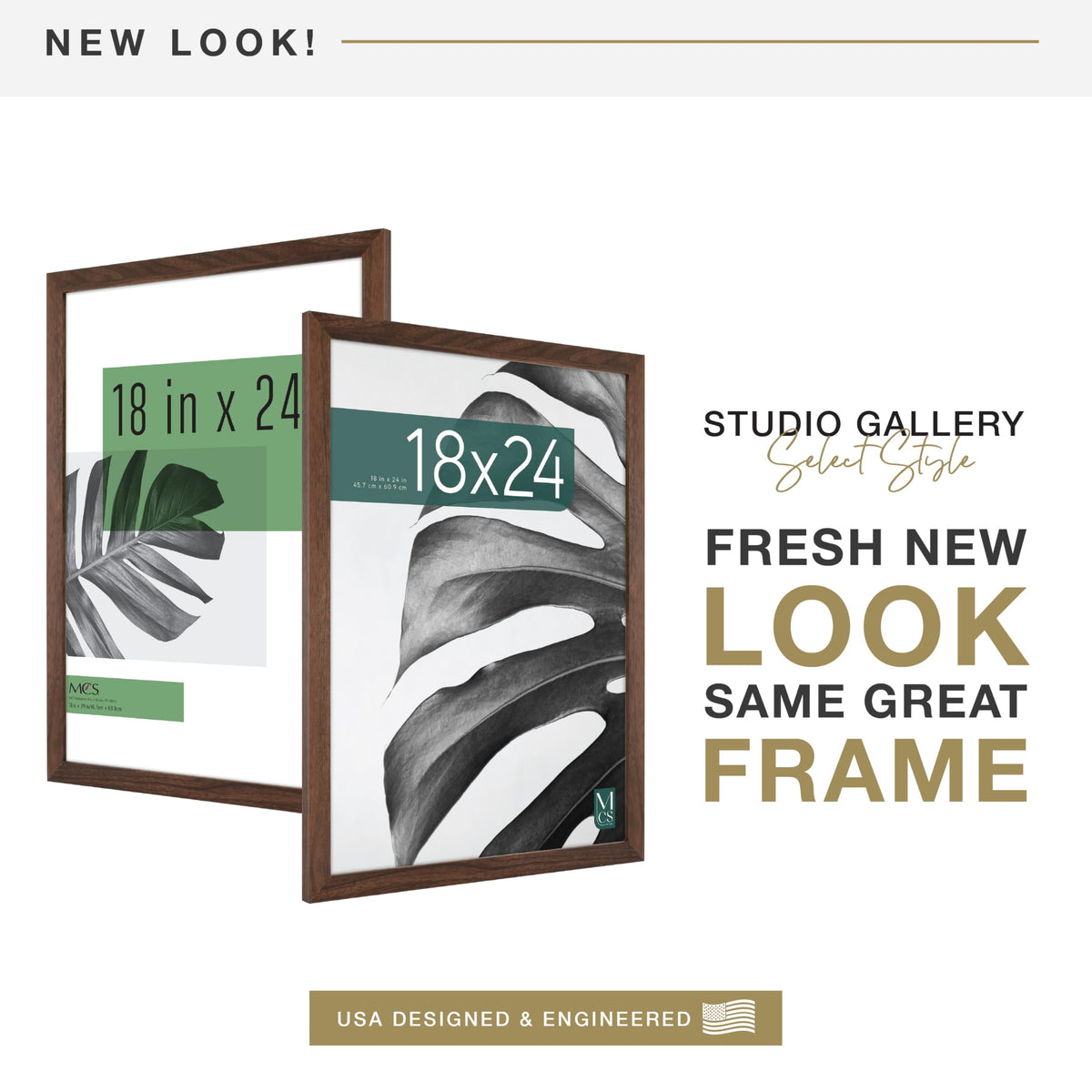 MCS Studio Gallery frame side profile highlights slim 1.125-inch border for refined décor.